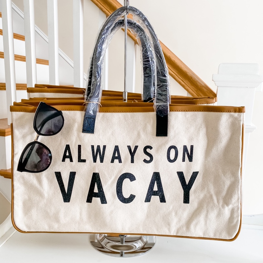Canvas Beach Tote | Canvas Summer Tote | Summer Bag | Vacation Bag
